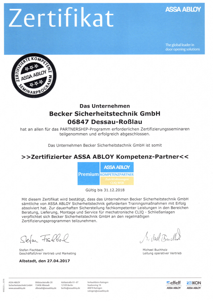 ASSA ABLOY Cliq Web 2018