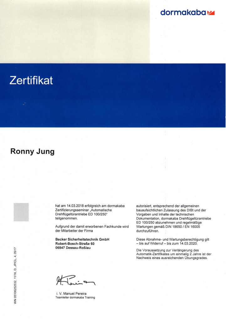 Ronny Jung dormakaba